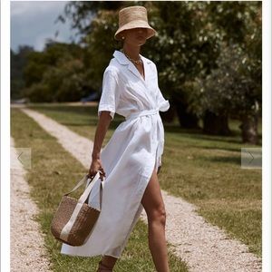 🤍HOULT WHITE LINEN SHIRT DRESS🤍